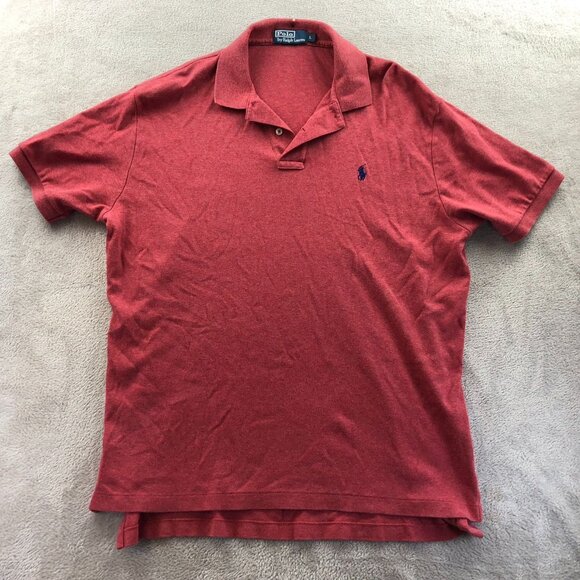 Polo Ralph Lauren Mens Polo Shirt Large Red Short Sleeve Classic Fit Casual - Picture 9 of 10